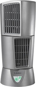 Wind Tower Platinum Compact Desktop Fan for Home with 3 Speeds, Widespread Oscillation, 14", Gray, 4910 14 inches Gray