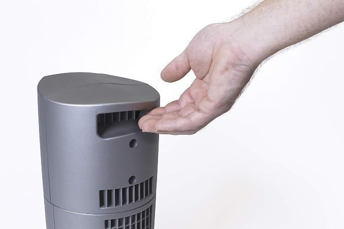 Wind Tower Platinum Compact Desktop Fan for Home with 3 Speeds, Widespread Oscillation, 14", Gray, 4910 14 inches Gray
