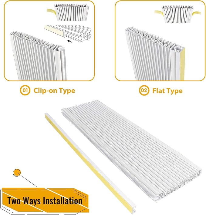 Window AC Side Panels,Double Layers Adjustable Side Panel Kit with Air Conditioner Foam Insulation Panels, White, alternate