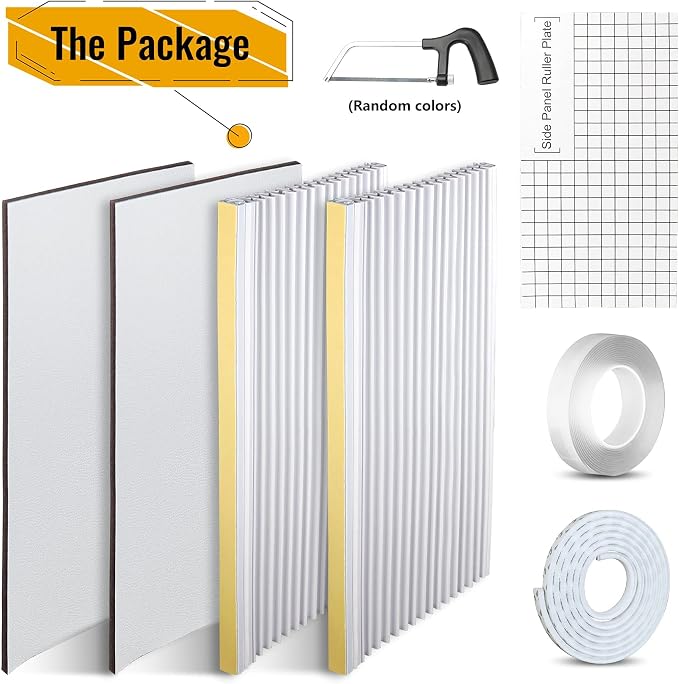 Window AC Side Panels,Double Layers Adjustable Side Panel Kit with Air Conditioner Foam Insulation Panels, White, alternate