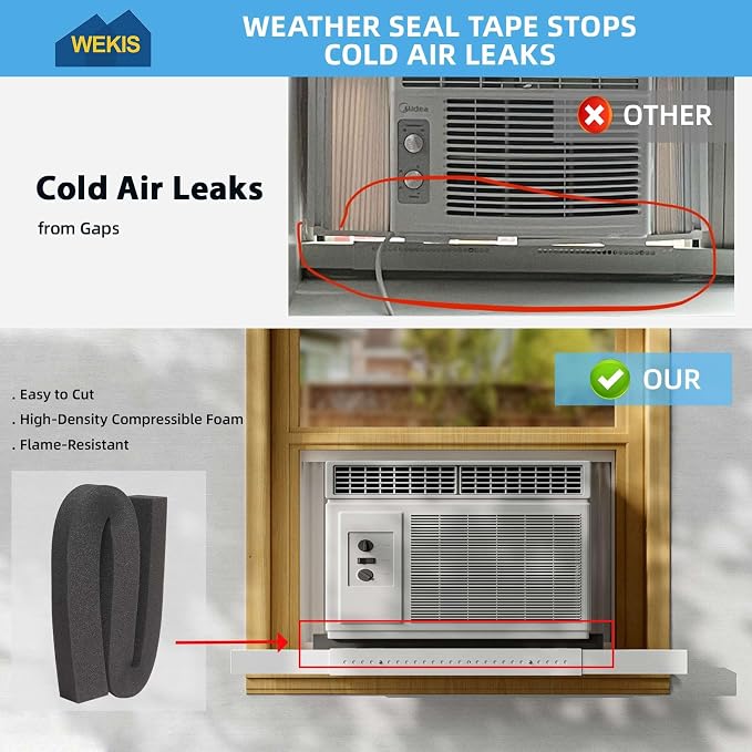 Window AC Support Bracket, No-Drill No-Tool Air Conditioner Support Bracket Adjustable Wall Mount, Heavy Duty Steel Holds Up