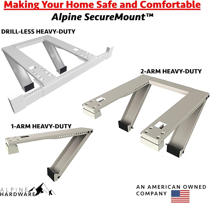 Window AC Support - Holds up to 160 lbs - Heavy Duty Single Arm Air Conditioner Bracket - Easy Install for Apartment Windows