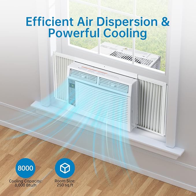 Window AC Unit 6000 BTU, Efficient Cooling Window Air Conditioner with Remote and App Control, alternate product view 3