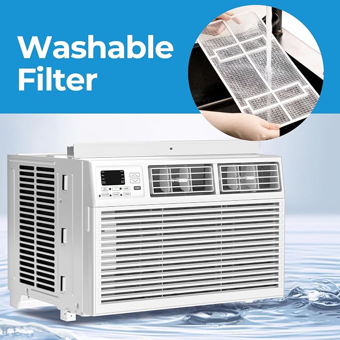 Window Air Conditioner 10,000 BTU, Air Conditioner Window Unit Up to 450 Sq.Ft,3 Fan Speeds,Easy Install,Energy