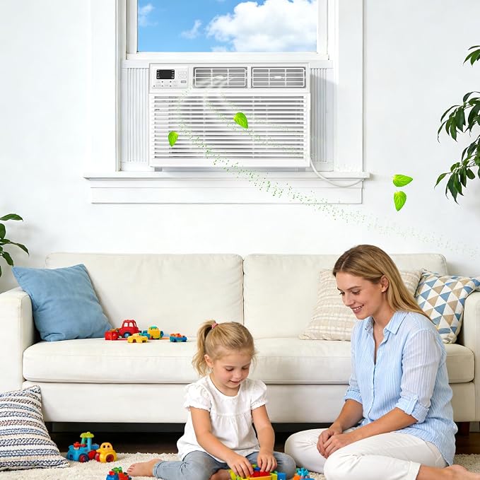 Window Air Conditioner 10,000 BTU, Air Conditioner Window Unit Up to 450 Sq.Ft,3 Fan Speeds,Easy Install,Energy