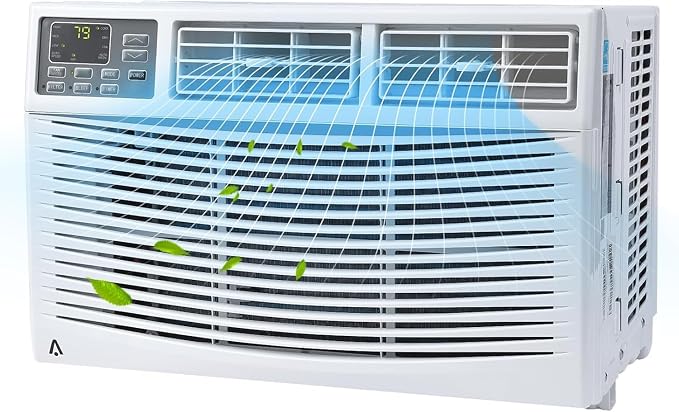 Window Air Conditioner, 10,000 BTU Capacity Covers 450 Sq Ft, Smart Home Compatible with Remote Control and with Wi-Fi