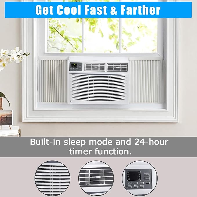 Window Air Conditioner, 10000BTU air conditioner for 450 Sq. Ft, Dehumidifying & Fan, Quiet Operation and Easy Installation