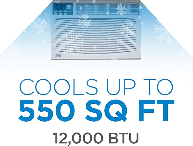 Window Air Conditioner 12,000 BTU, AC Window Unit Cools Up to 550 Square Feet, AC Unit with Remote Control, 3 Cooling Speeds