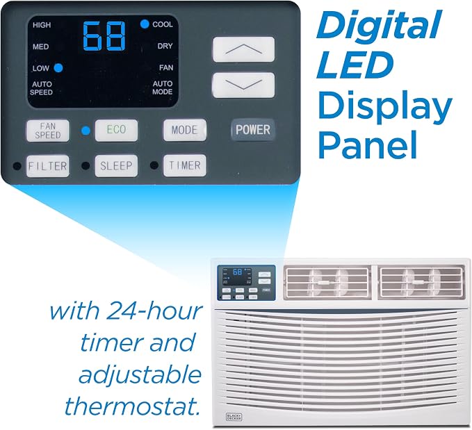 Window Air Conditioner 12,000 BTU, AC Window Unit Cools Up to 550 Square Feet, AC Unit with Remote Control, 3 Cooling Speeds