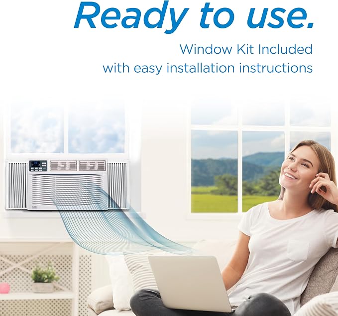 Window Air Conditioner 12,000 BTU, AC Window Unit Cools Up to 550 Square Feet, AC Unit with Remote Control, 3 Cooling Speeds