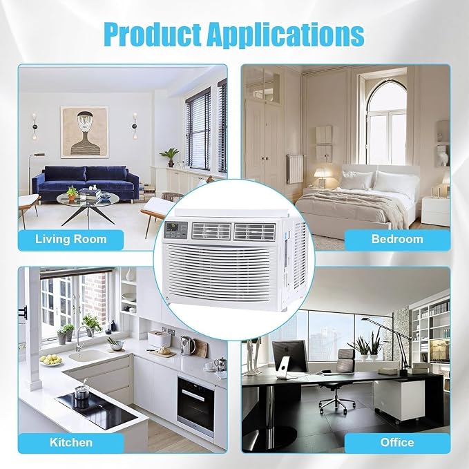 Window Air Conditioner, 12,000 BTU Capacity Covers 550 Sq Ft, Smart Home Compatible with Remote Control and with Wi-Fi