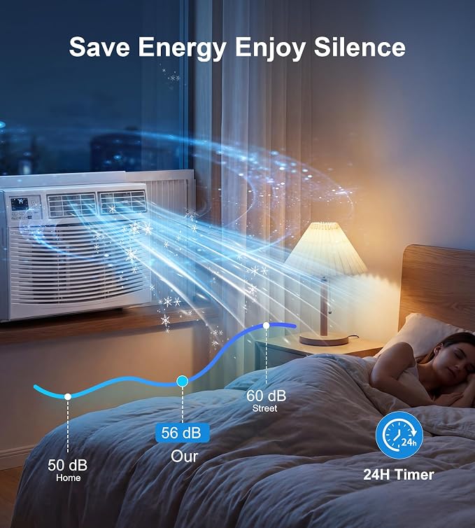 Window Air Conditioner, 12,000BTU Air Conditioner Window Unit, Cools up to 550 Sq. Ft, Window AC with Cool, Fan, Dry, Sleep