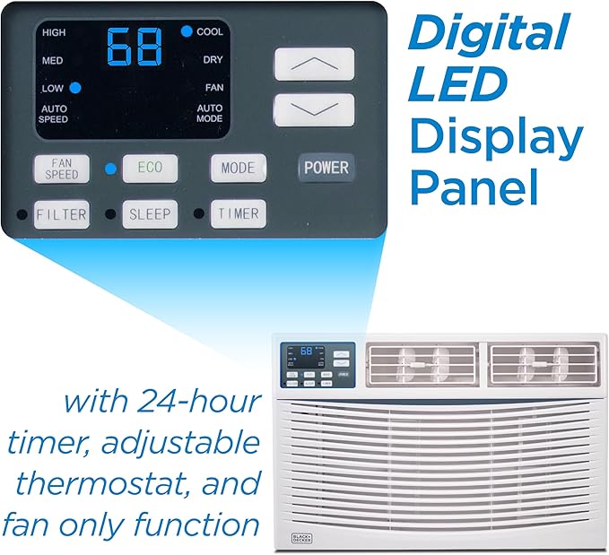 Window Air Conditioner 14000 BTU, AC Window Unit Cools Up to 700 Square Feet, AC Unit with Remote Control, 3 Cooling Speeds