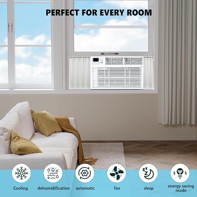 Window Air Conditioner, 14000 BTU Window AC Unit, Cooling Room 700sq.ft, Fast Cooling, 24H Timer,Dehumidifier Mo, Energy
