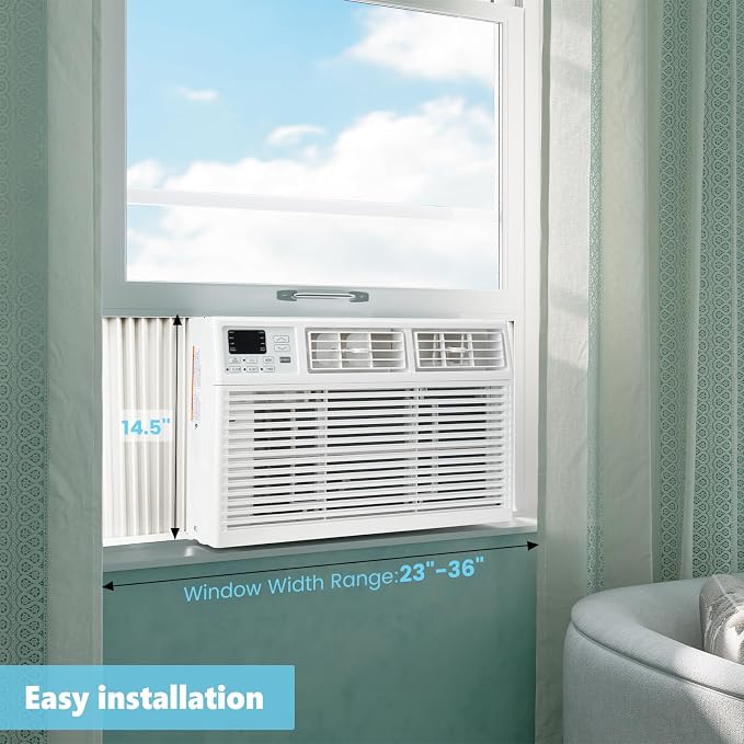 Window Air Conditioner, 14000 BTU Window AC Unit, Cooling Room 700sq.ft, Fast Cooling, 24H Timer,Dehumidifier Mo, Energy