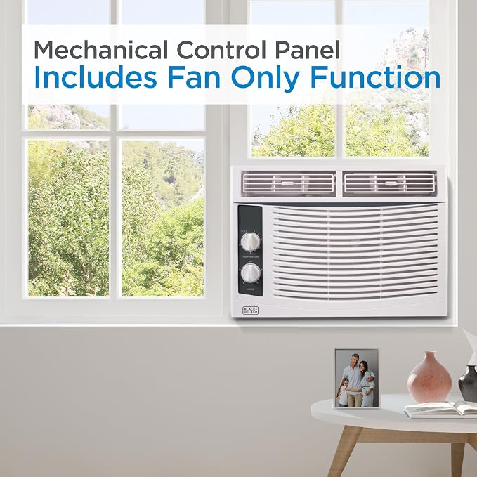 Window Air Conditioner 5,000 BTU, AC Window Unit Cools Up to 150 Square Feet, AC Unit with Mechanical Controls, 2 Cooling