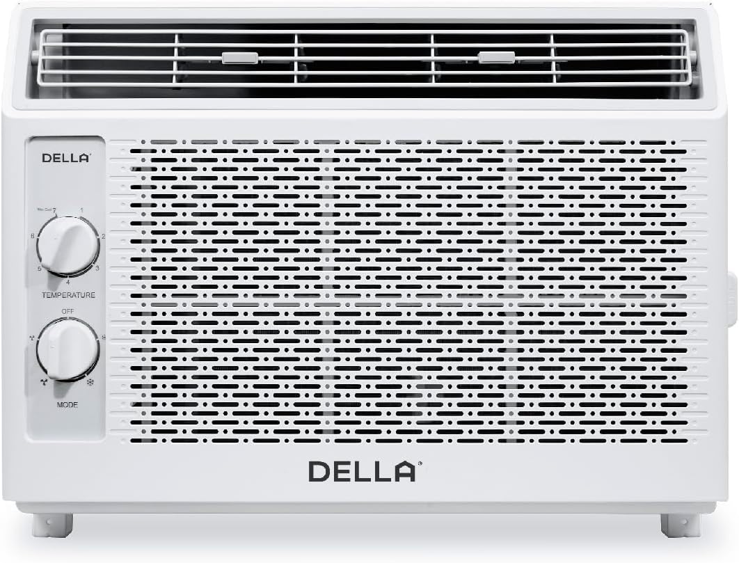Window Air Conditioner, 5000 BTU Cools Up To 150 Sq. Ft, Reusable Filter, Easy Install Kit, Energy Saving AC Unit with Easy