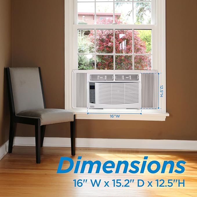 Window Air Conditioner 6,000 BTU, AC Window Unit Cools Up to 250 Square Feet, AC Unit with Remote Control, 3 Cooling Speeds