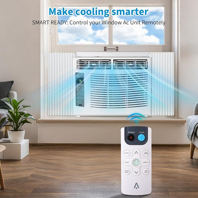Window Air Conditioner 6,000 BTU, Smart Window AC Unit with App & Remote Control, 3-in-1 Cool Fan Dry, Quiet Sleep Mode