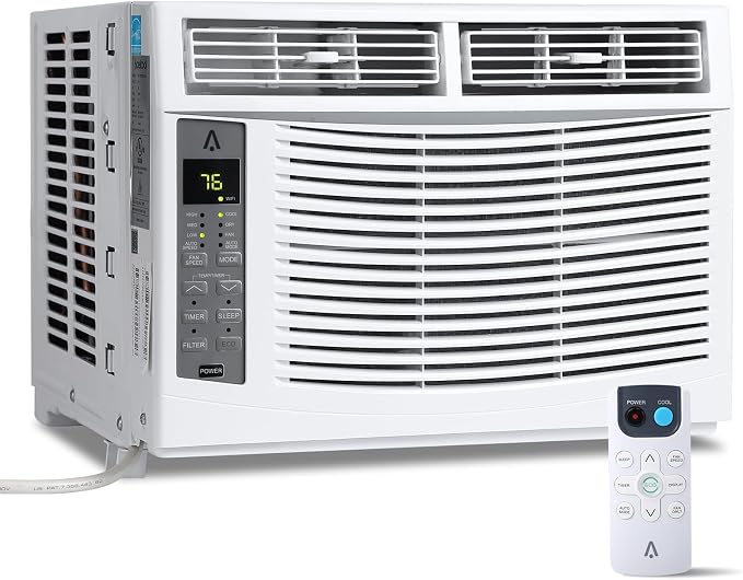 Window Air Conditioner 6000 BTU, Window AC Unit Cools Up to 3 75 Square Feet, Window AC Unit with Remote