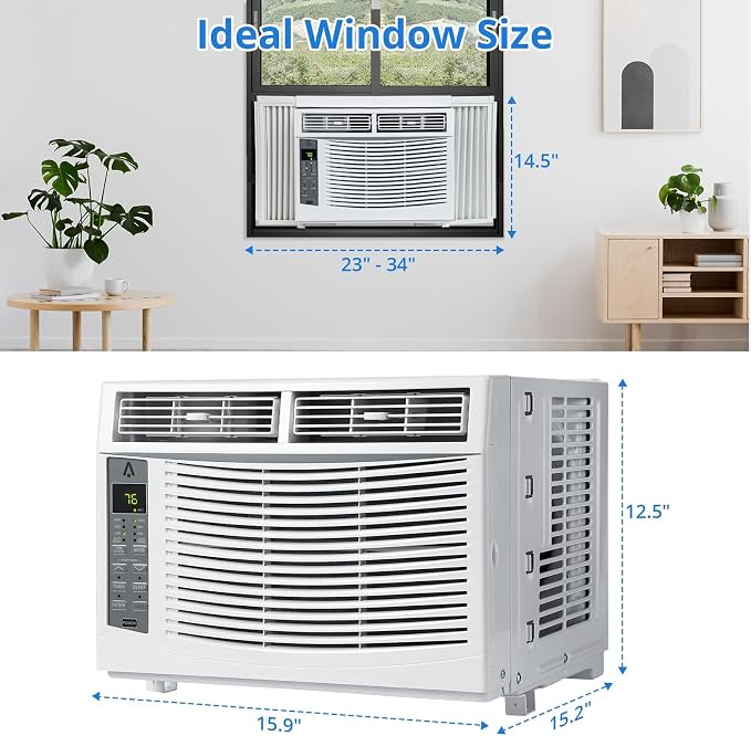 Window Air Conditioner 6000 BTU, Window AC Unit Cools Up to 3 75 Square Feet, Window AC Unit with Remote, alternate view 4
