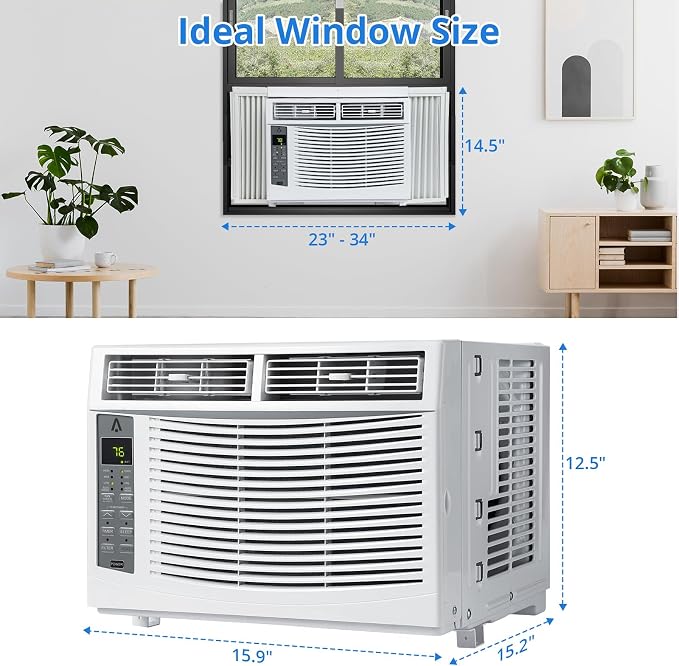 Window Air Conditioner, 6000BTU Air Conditioner for 250 Sq. Ft, Dehumidifying & Fan, Quiet Operation and Easy, alternate view