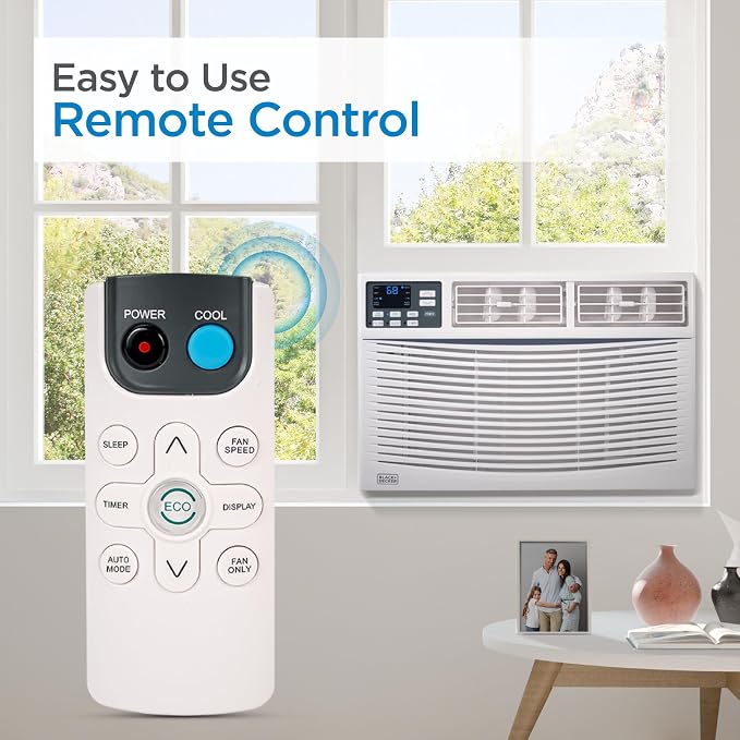 Window Air Conditioner 8,000 BTU, AC Window Unit Cools Up to 350 Square Feet, Window AC Unit with Remote Control, 3 Cooling