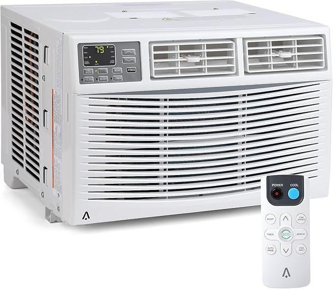 Window Air Conditioner, 8,000 BTU, Cools 350 Sq.ft, 3 Cooling & Fan Speeds, 3 Cooling & Fan Speeds, Perfect for Bedroom