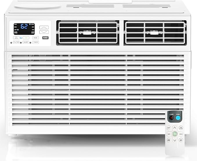 Window Air Conditioner 8,000 BTU Powerful Cooling for 350 Sq Ft Rooms,Quiet Operation Window AC Unit 7 Modes&4 Speeds,ECO