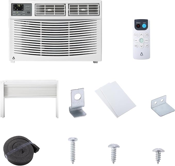 Window Air Conditioner 8,000 BTU, Smart Window AC Unit with WiFi & App Control, 24-Hour Timer, Energy-Saving ECO & Sleep