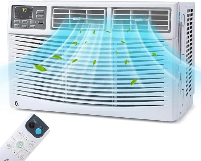 Window Air Conditioner, 8000 BTU Window AC Unit with WiFi and Remote Control for Rooms up to 350 Sq. Ft., Queit Operation and