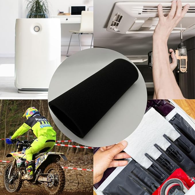 Window Air Conditioner Filter 1/4 inch 50PPI Cut To Fit AC Foam Replacement Filters Reusable Washable for Window Units