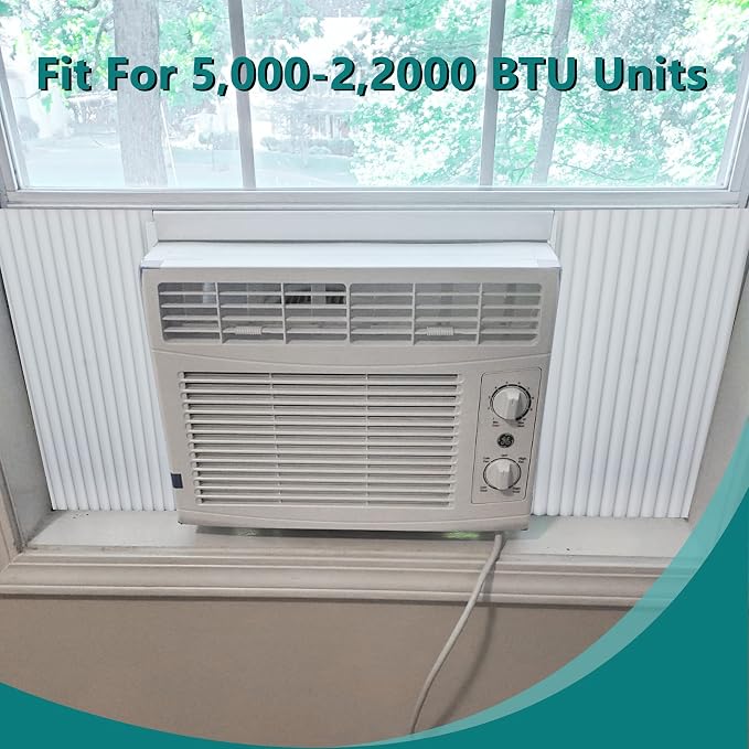 Window Air Conditioner Foam Insulating Panels Kits,17 Inch x 9 Inch x 7/8 Inch AC Units Insulation Side Panels, White