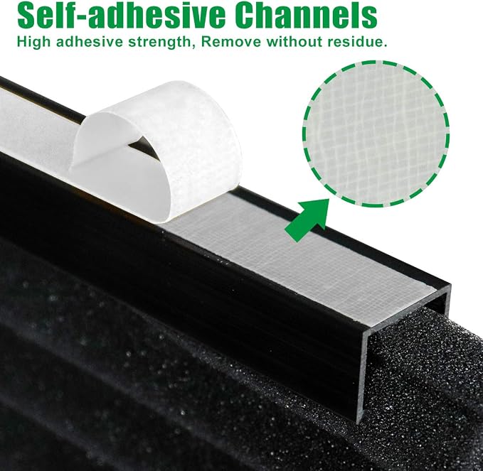 Window Air Conditioner Insulation Foam Panels, 2 Pcs Indoor Window AC Side Foam Cover for Winter and Summer, 17 x 9 x 7/8