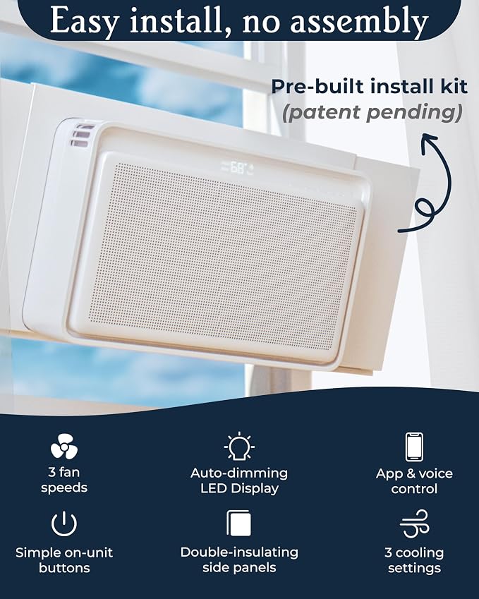 Window Air Conditioner - Quiet & Smart, Easy Install, Voice-Enabled, Remote & App Control AC Unit - 6,000 BTU, alternate