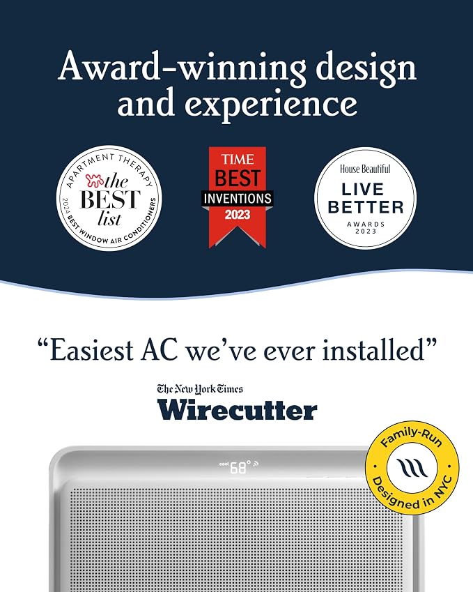 Window Air Conditioner - Quiet & Smart. Easy Install, Voice-Enabled, Remote & App Control AC Unit - 12,000 BTU Inverter