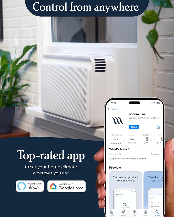Window Air Conditioner - Quiet & Smart. Easy Install, Voice-Enabled, Remote & App Control AC Unit - 12,000 BTU Inverter