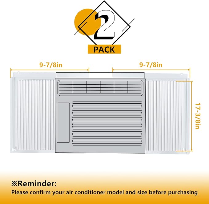 Window Air Conditioner Side Panel and Frame Set,AC Accordion Filler Kit,Fits Most 15000BTU Window Air Conditioners, alternate