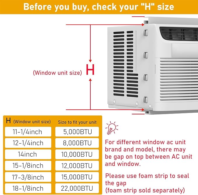 Window Air Conditioner Side Panel and Frame Set,AC Accordion Filler Kit,Fits Most 15000BTU Window Air Conditioners, alternate
