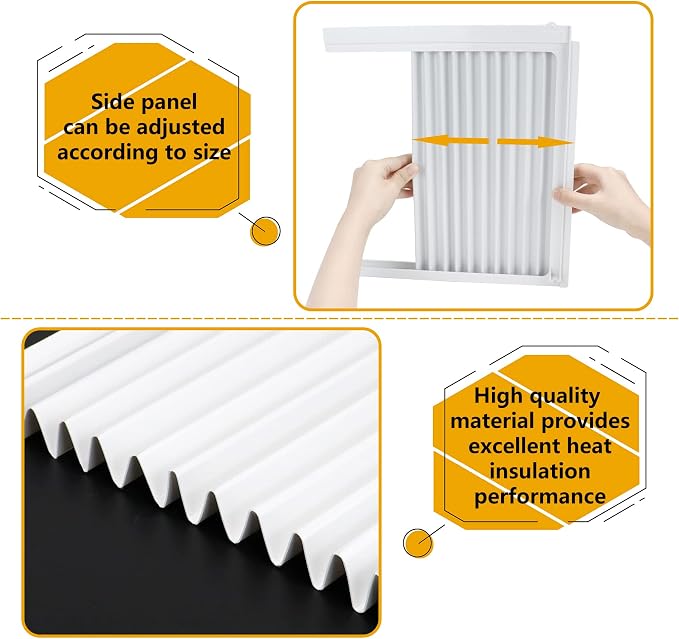 Window Air Conditioner Side Panel and Frame Set,AC Accordion Filler Kit,Fits Most 15000BTU Window Air Conditioners, alternate