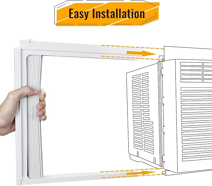 Window Air Conditioner Side Panel and Frame Set,AC Accordion Filler Kit,Fits Most 15000BTU Window Air Conditioners, alternate
