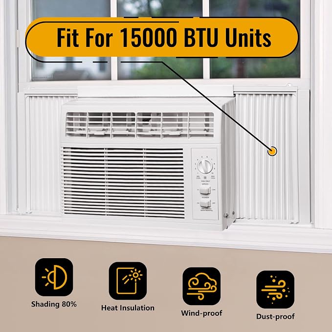 Window Air Conditioner Side Panel and Frame Set,AC Accordion Filler Kit,Fits Most 15000BTU Window Air Conditioners, alternate