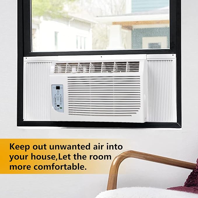 Window Air Conditioner Side Panel and Frame Set,AC Accordion Filler Kit,Fits Most 12000BTU Window Air Conditioners,Window AC