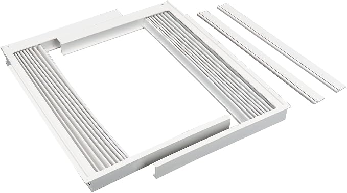 Window Air Conditioner Side Panel with Frame, Fit Most 15,000 BTU Units, Room AC Accordion Filler Curtain Kit Replacement