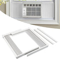 Window Air Conditioner Side Panel with Frame, Fit Most 8,000 BTU Units, Room AC Accordion Filler Curtain Kit Replacement