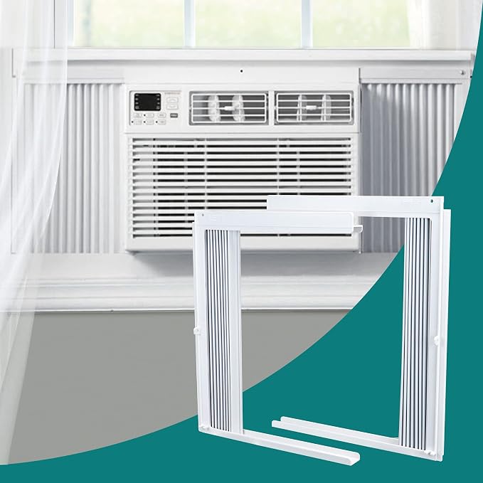 Window Air Conditioner Side Panels Curtain Kit with Frame,Window AC Insulation Side Panel for AC Units Parts Replacement