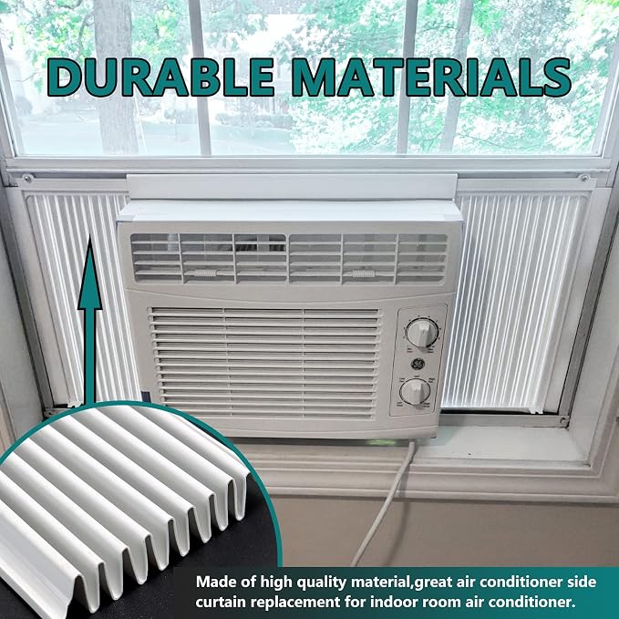 Window Air Conditioner Side Panels Curtain Kit with Frame,Window AC Insulation Side Panel for AC Units Parts Replacement