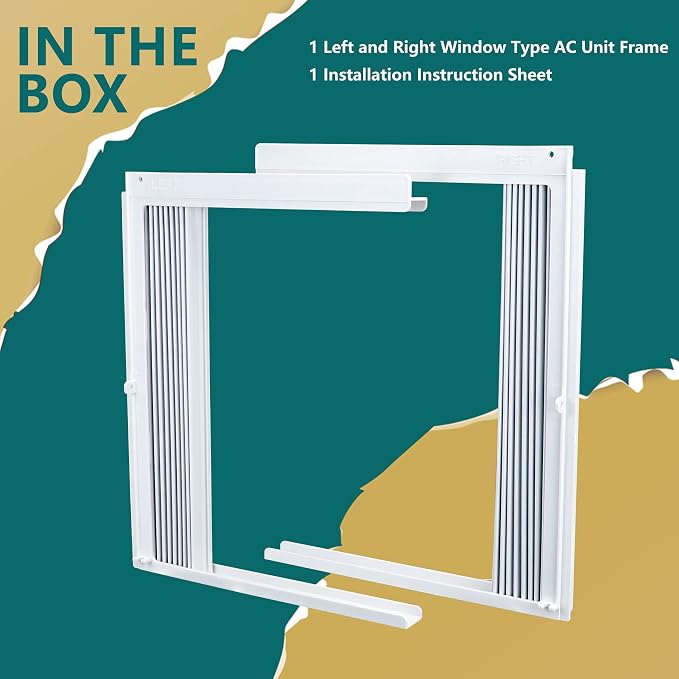Window Air Conditioner Side Panels Curtain Kit with Frame,Window AC Insulation Side Panel for AC Units Parts Replacement