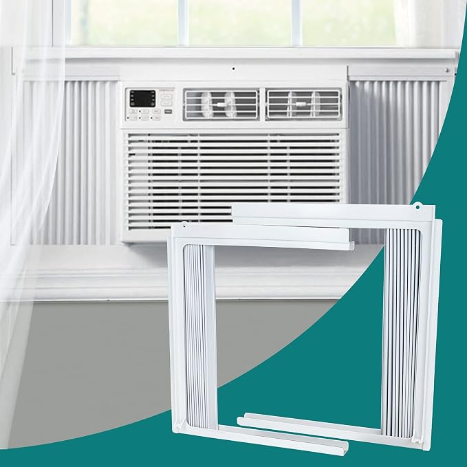Window Air Conditioner Side Panels Curtain Kit with Frame,Window AC Insulation Side Panel for AC Units Parts Replacement