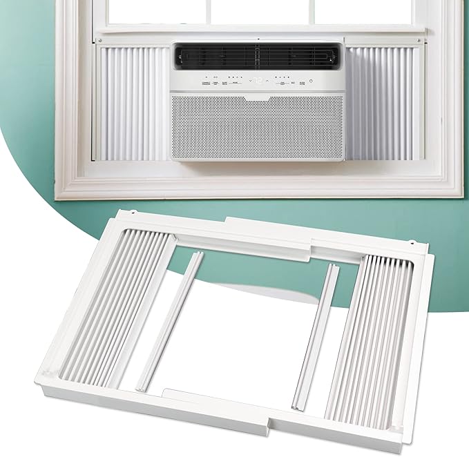 Window Air Conditioner Side Panels with Frame, Adjustable Insulation AC Side Panel for 5,000 BTU Window AC Unit, Frame